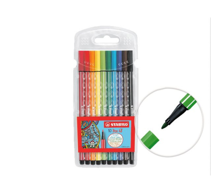 Stabilo "Pen 68" Faserschreiber - MEHRFARBIG-  10er