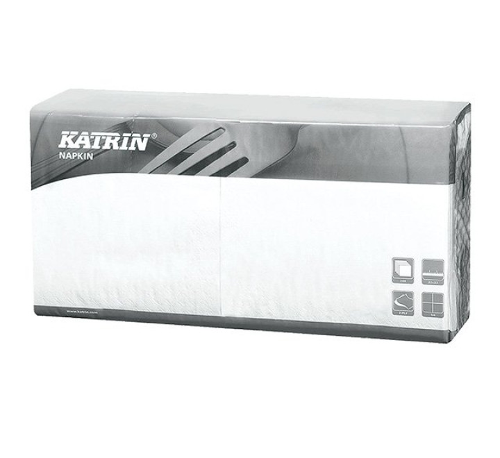 KATRIN Servietten 2. Lagig WEIß 33 cm