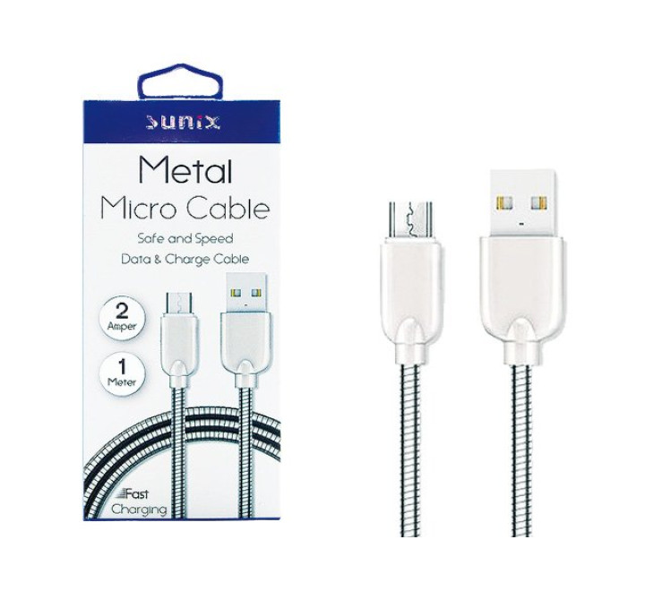 SUNIX- SC-12- MICRO USB-Metall-Kabel- highspeed 2 Ampere- 1m