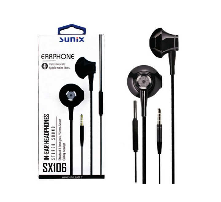 SUNIX- SX106 - SCHWARZ -  In-Ear Headphones  - 3,5mm