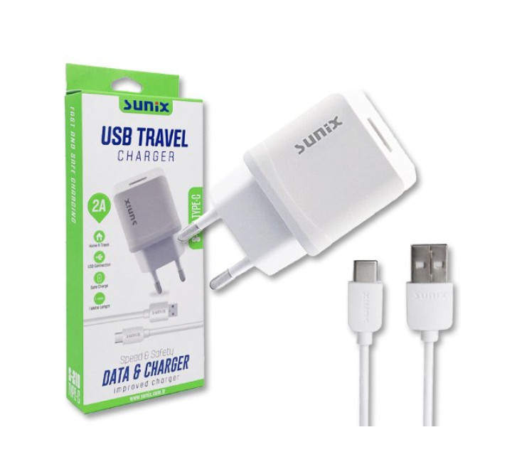 SUNIX S-210 - USB-Type-C - Ladegerät mit USB-Type-C Kabel - 2A - 1m