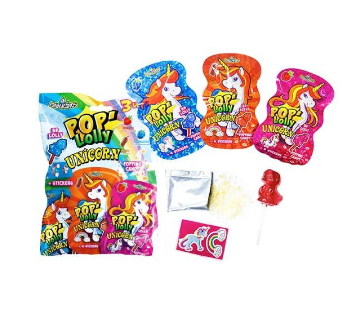 Tripack - Unicorn Pop Lolly - 3D Lolly - 48  g
