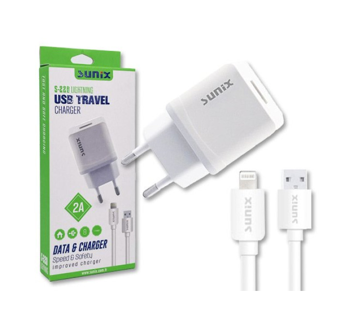 SUNIX S-220 - USB-Lightning - Ladegerät mit USB-Lightning Kabel - 2A - 1m