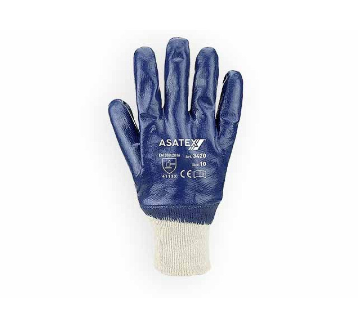 Asatex - Nitril-Handschuh - Blau "Feinstrick" - Gr. 10