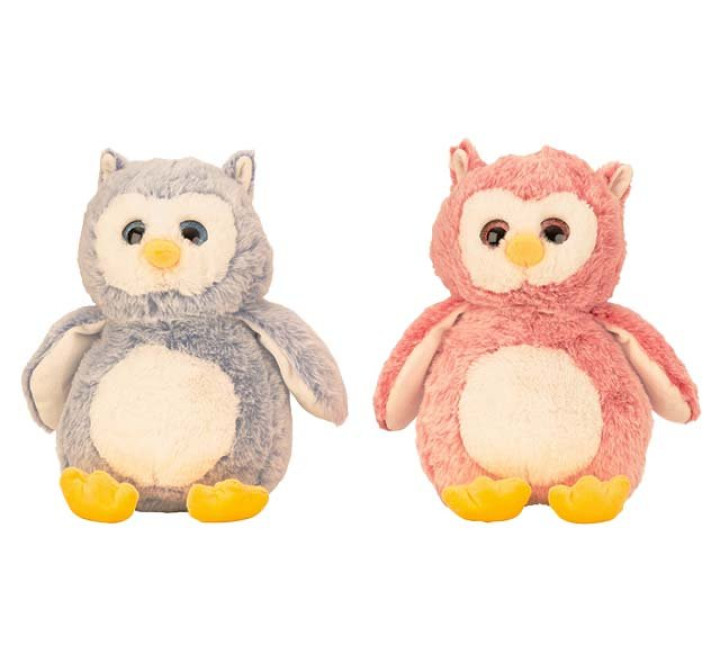 Plüsch-Eule "Greta" - 30 cm - blau und rosa