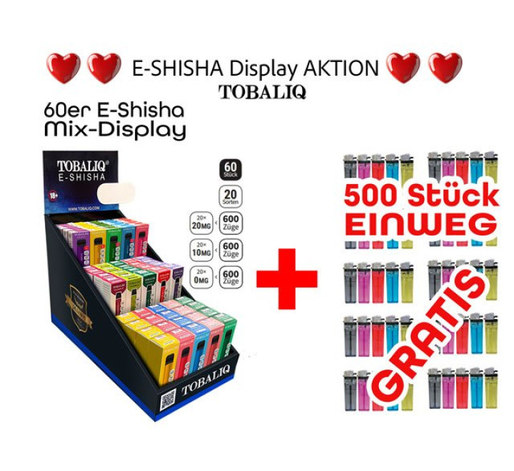 TobaliQ E-Shisha Display Aktion