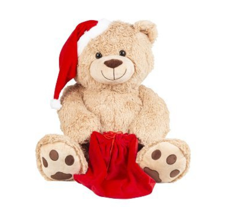 Plüsch-Bär "Theo" mit Nikolausmütze und rotem Sack - 100 cm