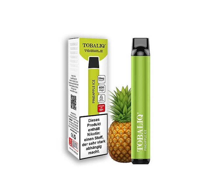 TobaliQ E-Shisha TQ-Smile "Pineapple Ice" - 600 Züge - "20 mg Nikotin"