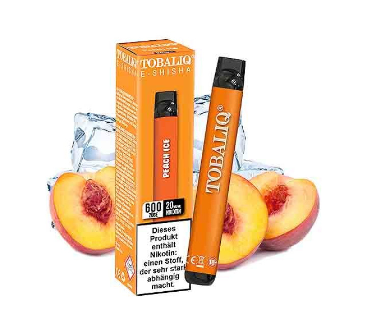 TobaliQ E-Shisha TQ-Smile "Peach Ice" - 600 Züge - "20 mg Nikotin"