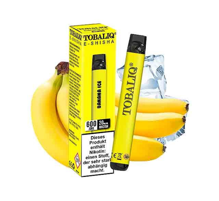 TobaliQ E-Shisha TQ-Smile "Banana Ice" - 600 Züge - "20 mg Nikotin"