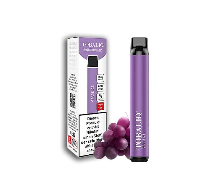 TobaliQ E-Shisha TQ-Smile "Garape Ice" - 600 Züge - "10 mg Nikotin"