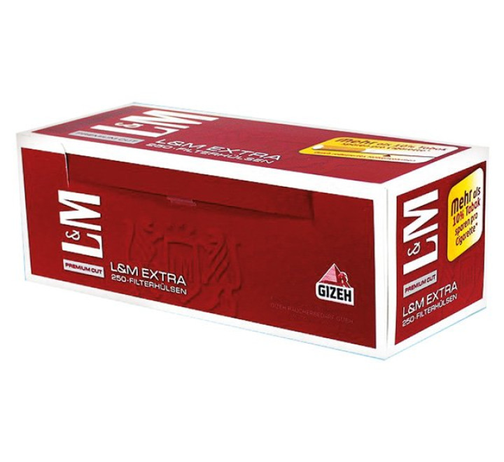 L & M Extra RED Label  - Zigaretten-Hülsen 250