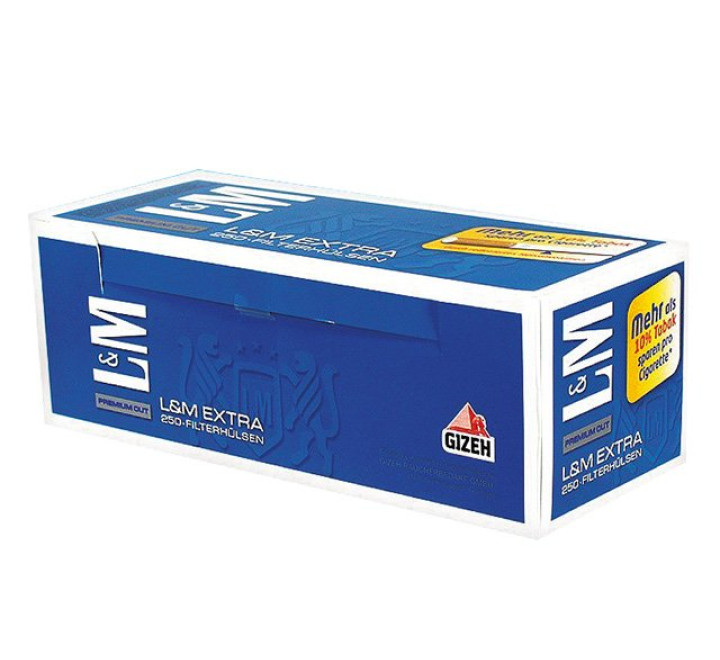 L & M Extra BLUE Label  - Zigaretten-Hülsen  250