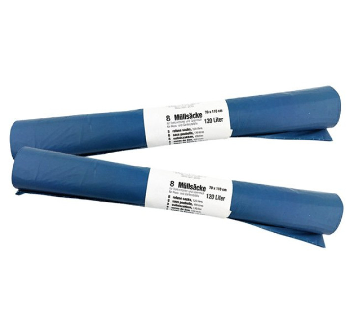 Müllsack - 120 Liter, 8 Stück - 70 x 110 cm  BLAU