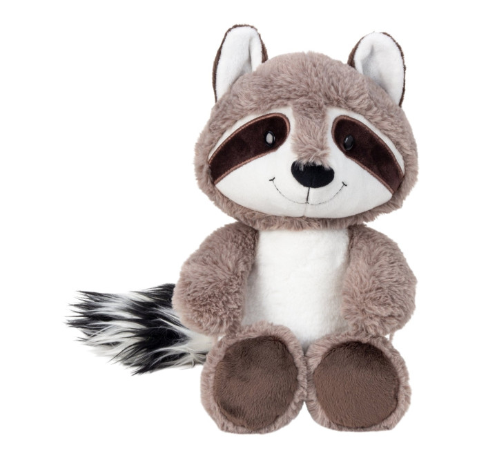 Plüsch-Waschbär "Rudi" sitzend - 28 cm - grau