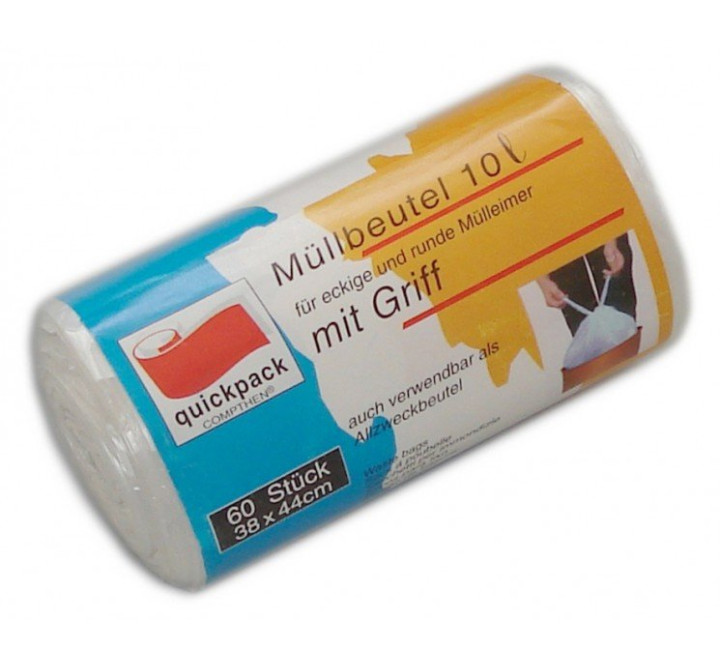 Müllbeutel für Bad + Hygiene 10 ltr. 60er mit Griff