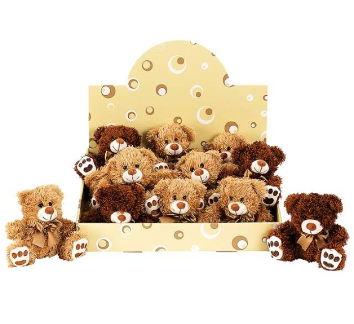 Plüsch-Bär mit Schleife - im Display - 12 cm