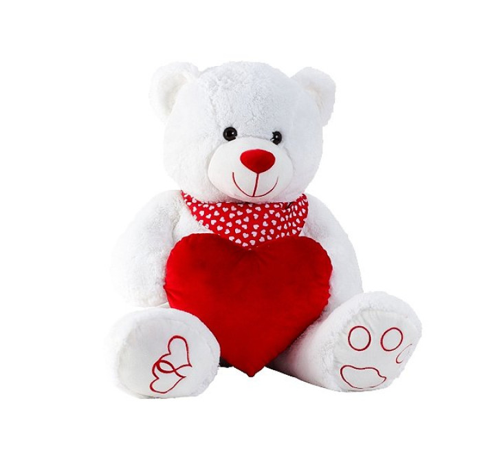 Plüsch-Bär "Sammy" mit Herz u. Schal - 100 cm