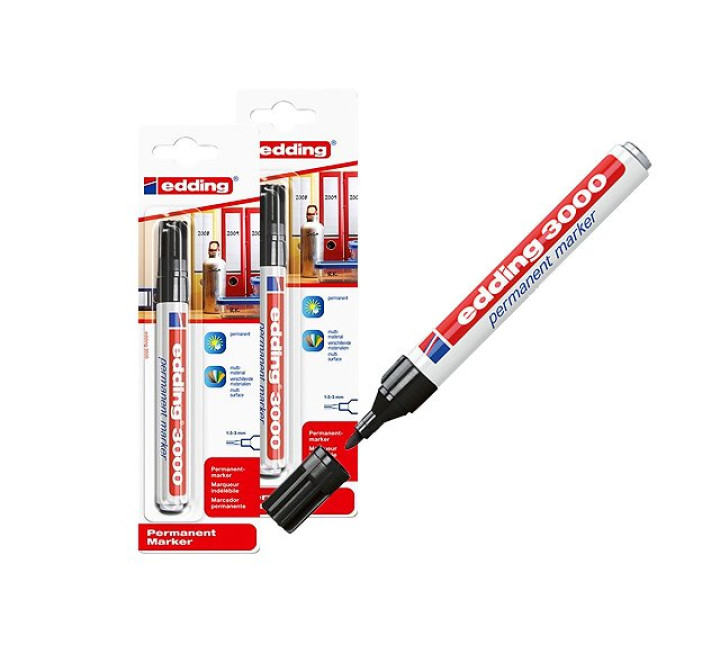 EDDING 3000- SCHWARZ - Permanentmarker - BLISTER