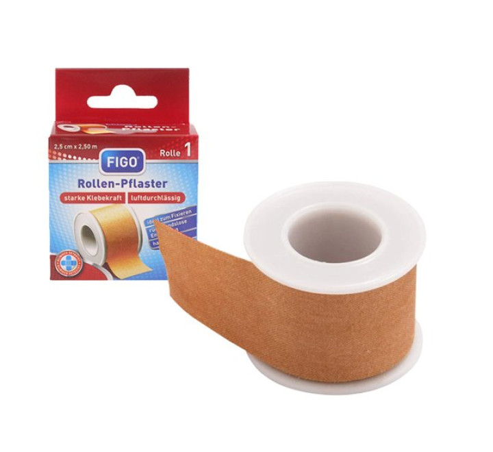 FIGO Rollen-Pflaster BREIT -  zum fixieren von Verband - 2,5cm x 2,5m
