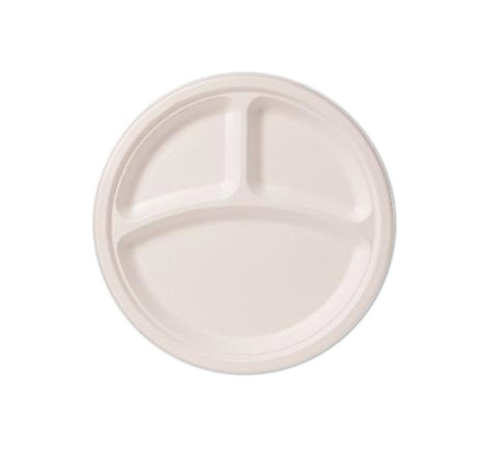 Menüteller-Bagasse - 3-Geteilt - 26cm