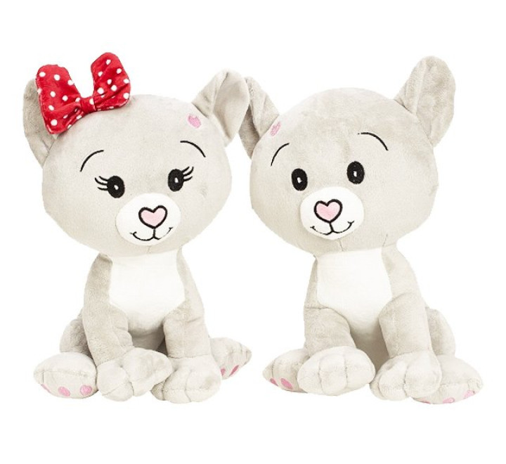 Plüsch-Katze und Kater - sitzend - 29 cm