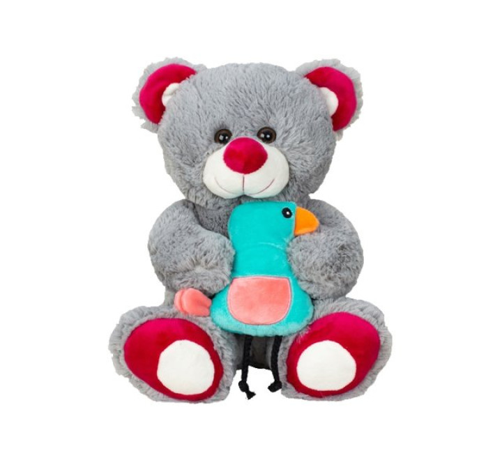 Plüsch-Bär "Karl" m. Vogel in Hand - 28 cm