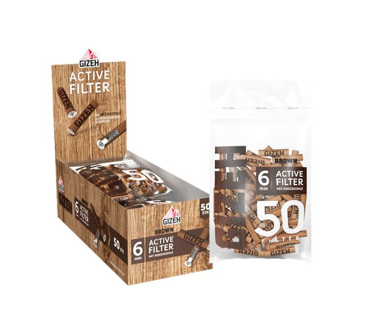 Gizeh Brown Active Filter - 6 mm - 10 x 50er Tüte