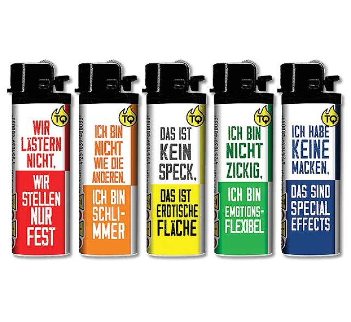 TobaliQ Reibrad Feuerzeug "Bin nicht Zickig"