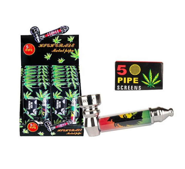 Metallpfeife m. 5 Ersatzsiebe - 7 cm