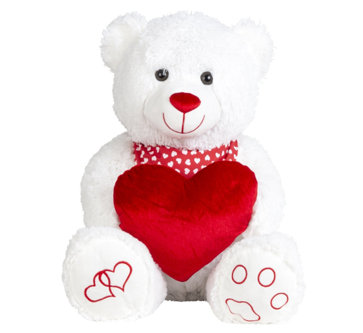 Plüsch-Bär "Valentino" mit Herz u. Schal - 80 cm
