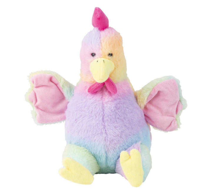 Plüsch-Huhn "Clara" in Regenbogenfarben - 26 cm