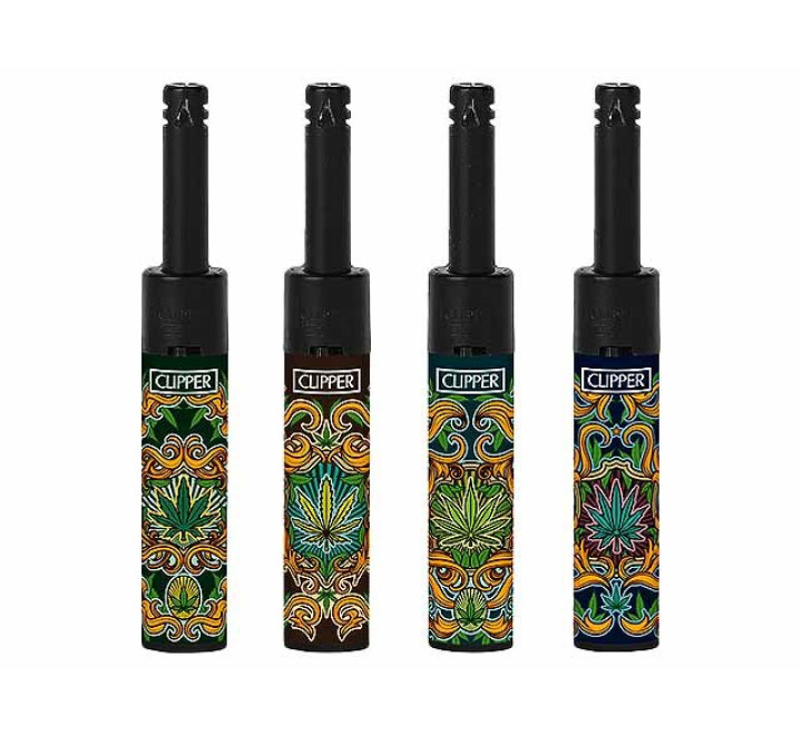 Clipper Stab-Feuerzeug Mini Tube "Weed Shields"