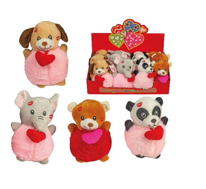 Plüsch-Tiere Kussmund Display 14cm