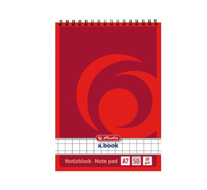 Spiralnotizblock A7 60g/m² 50Bl kariert