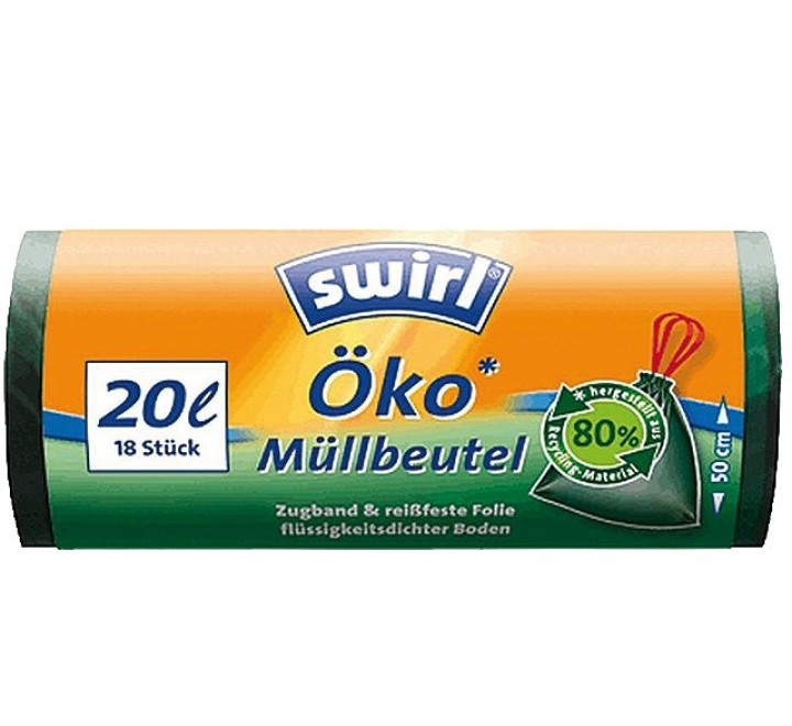 Swirl Öko-Müllbeutel mit Zugband 20l 18er Pack