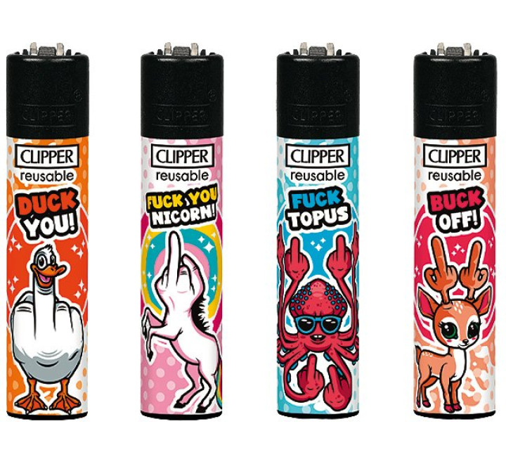 Clipper Feuerzeug "Fuck You Animals"