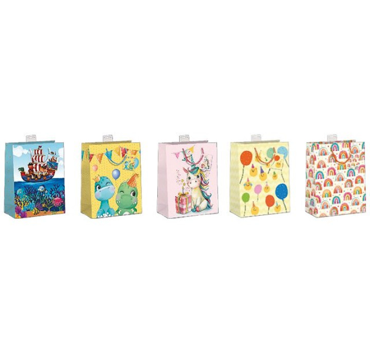 Geschenktüte mittel 5 Motive á 2 Geschenktaschen Serie "Kinder"