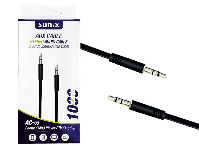 SUNIX- AC-03  "Stereo AUX Cable" -3.5 mm - 1m