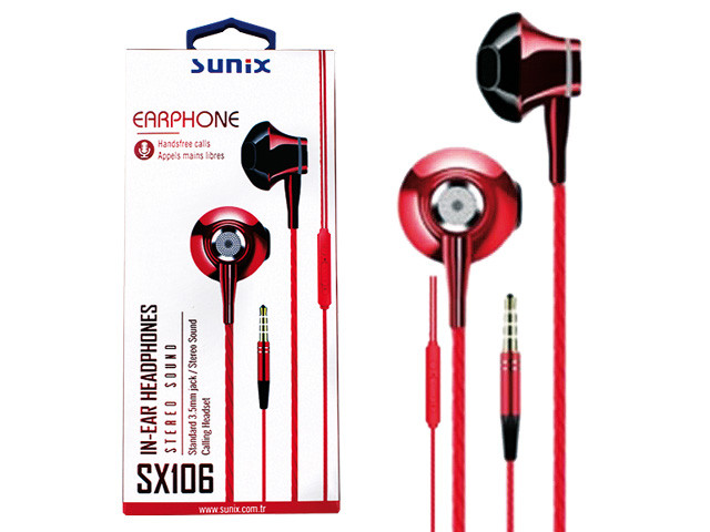 SUNIX- SX106 - In-Ear Headphones "Rot" - 3,5mm