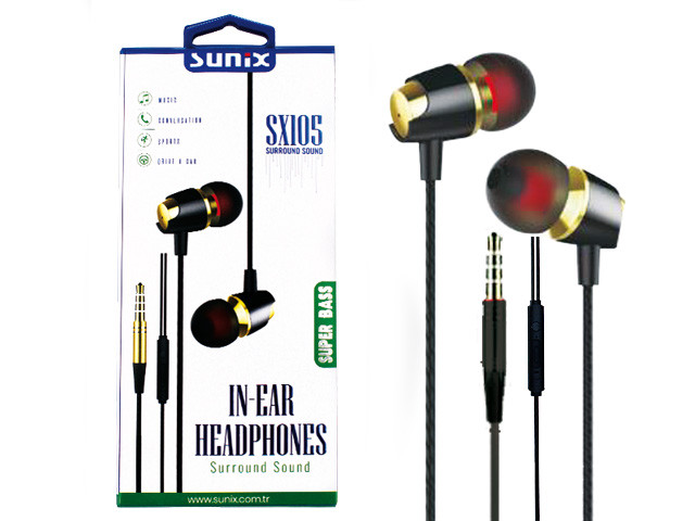 SUNIX- SX105 -Super Bass - Headphones "Gold" - 3,5mm