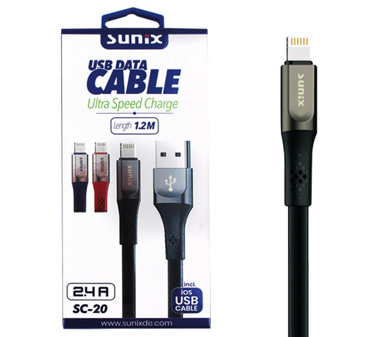 SUNIX- SC-20 USB Datenkabel "IOS"- 1,2m - 2,4 A
