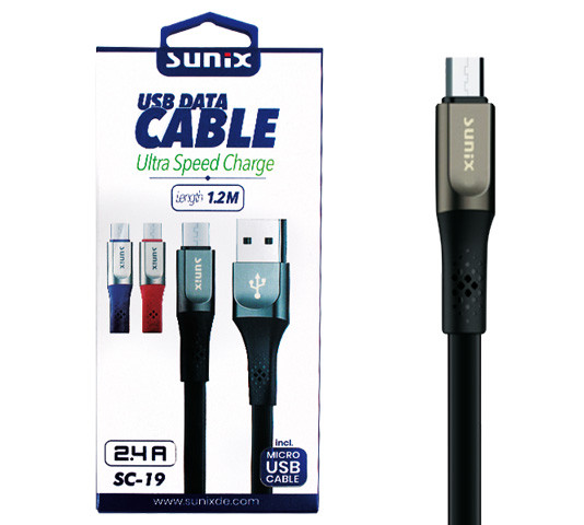 SUNIX- SC-19 USB Datenkabel "Micro-USB"- 1,2m - 2,4 A