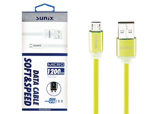 SUNIX- SC-04 - Micro USB-5-Farb.Sortiert - SilikonKabel - 1,2m