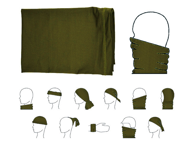 Schlauch-Maske Multifunktional "Army-Grün"