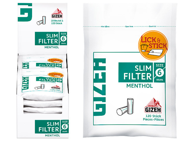 GIZEH Slim Filter Menthol - massimo24.de Warengrosshandel