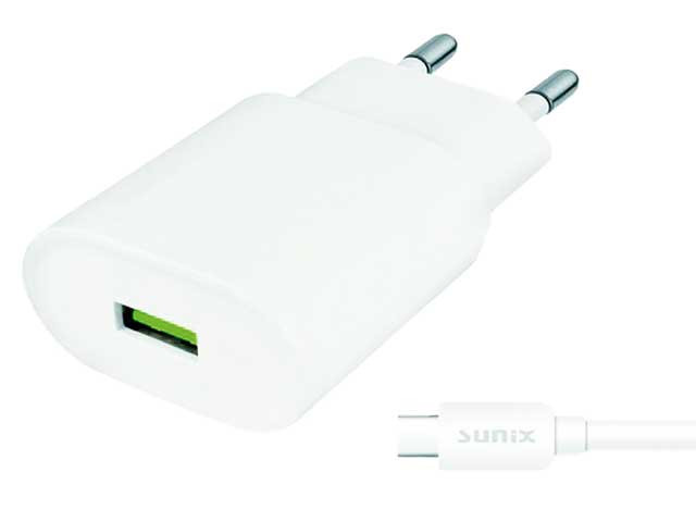 SUNIX- SC- 215 USB Ladestecker inkl Micro USB Kabel - 3 A