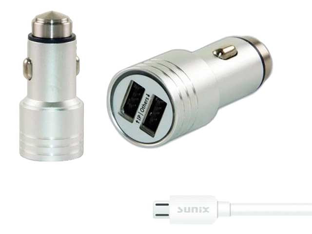 SUNIX- SC-308  Dual USB CAR Charger inkl. Micro Kabel - 2,4 A