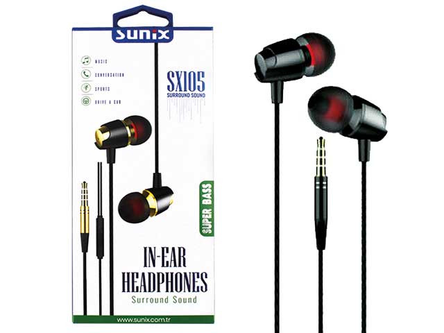 SUNIX- SX105 -Super Bass - Headphones "Schwarz" - 3,5mm