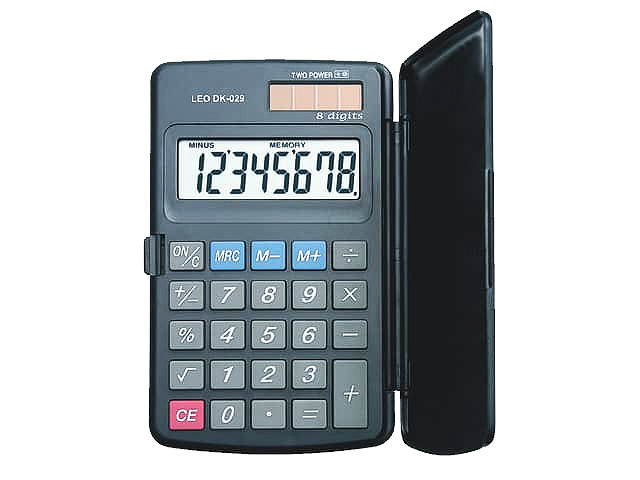 Taschenrechner Mittel-Gross -  LEO DK029 8-stellig m. Abdeckung